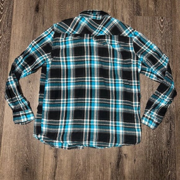 Mambo Australia Long Sleeves Snap Button Flannel Shirt Multicolored Mens Size XL - Picture 4 of 4